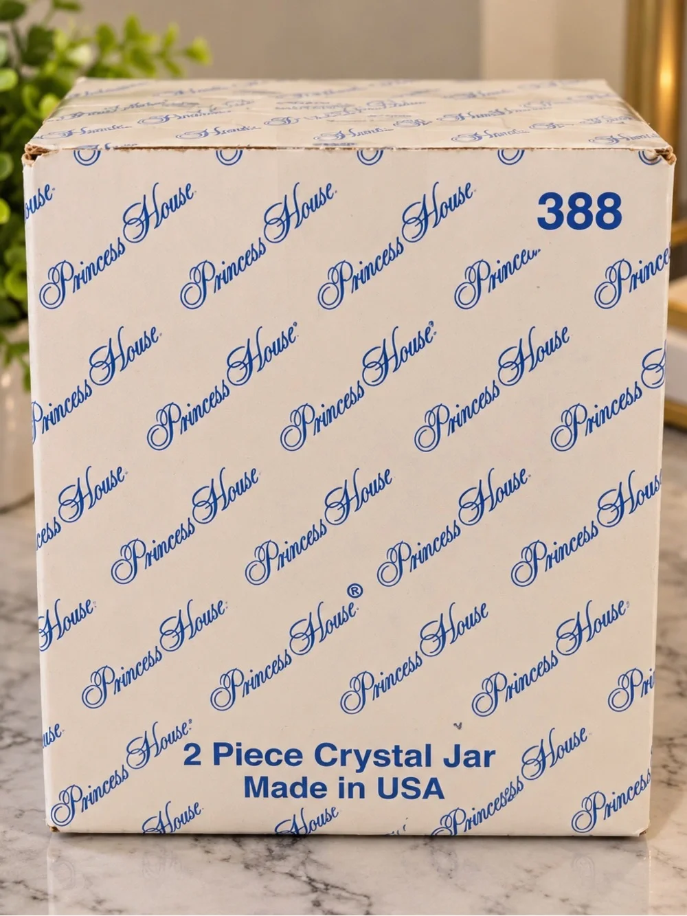 Princess House Clear Crystal Lidded Canister - Transparent